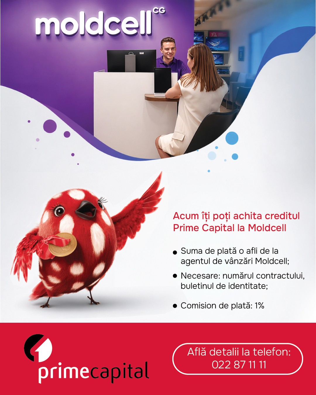 ACUM POȚI ACHITA CREDITUL PRIME CAPITAL LA MOLDCELL